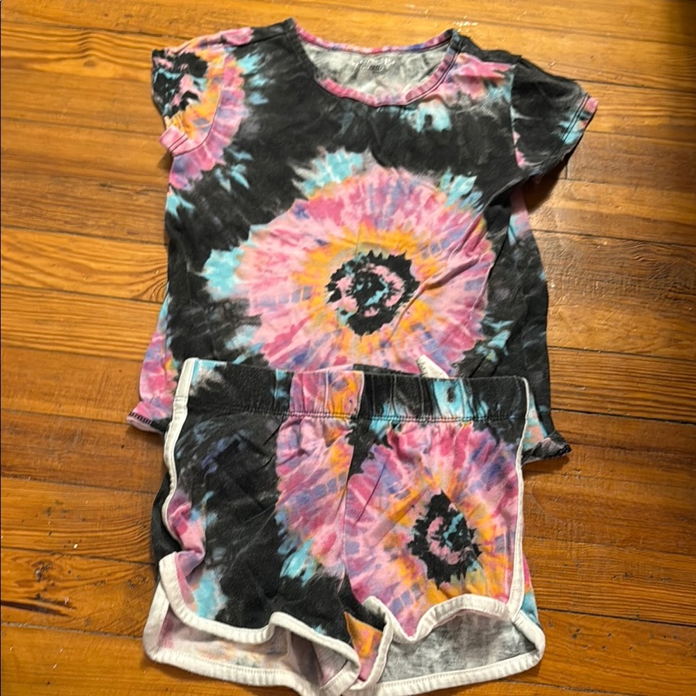 Colorful Tie-Dye T-Shirt and Shorts Set